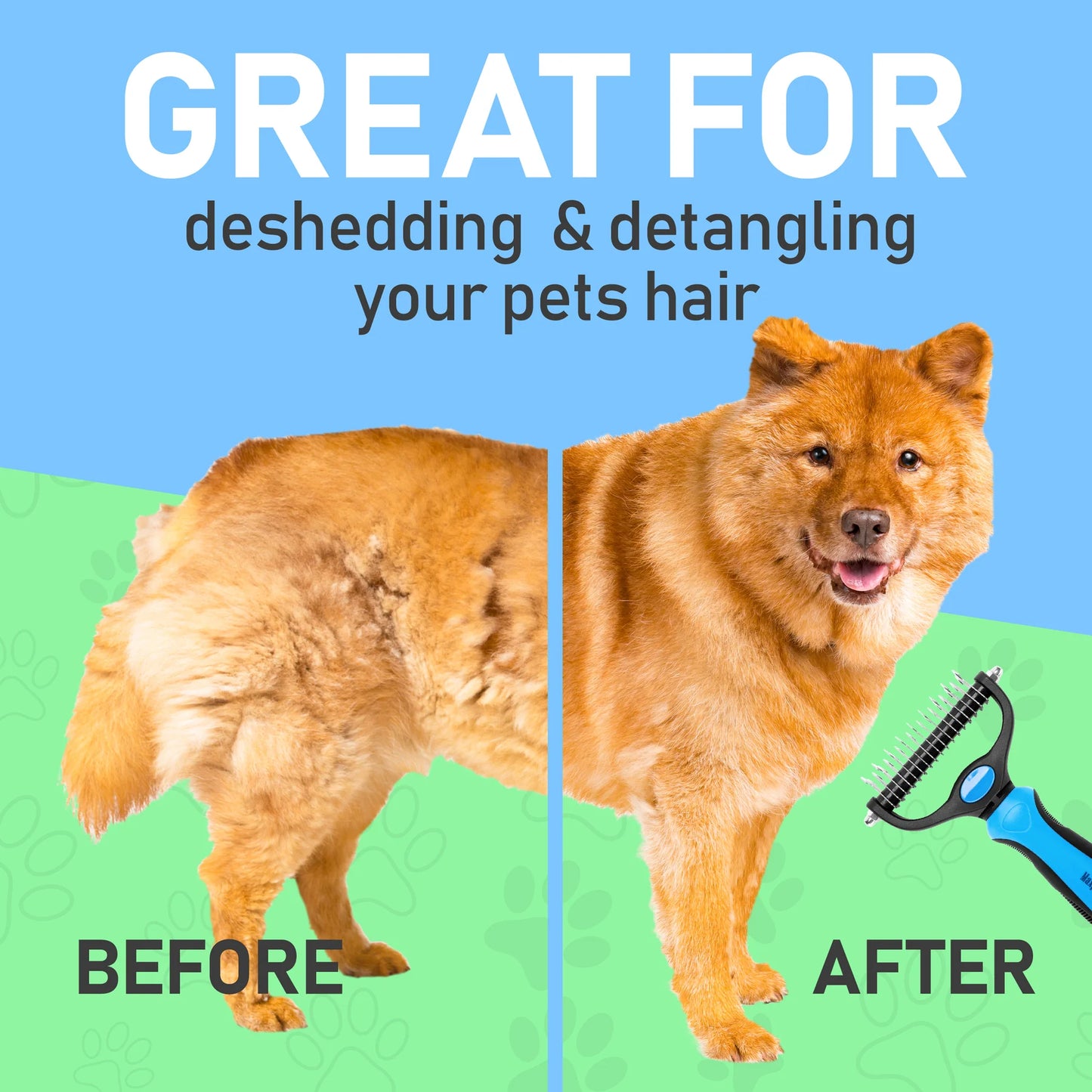 GroomingDouble® - The Ultimate Tool for Your Double-Coated Pet.